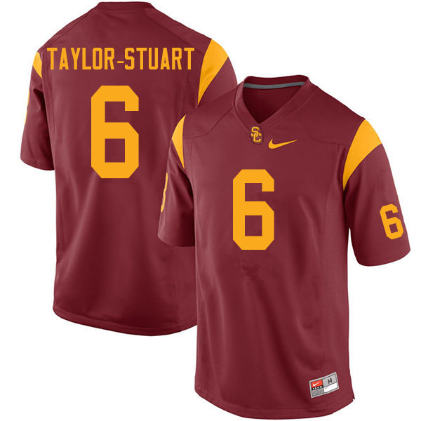 Men #6 Isaac Taylor-Stuart USC Trojans College Football Jerseys Sale-Cardinal
